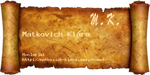 Matkovich Klára névjegykártya