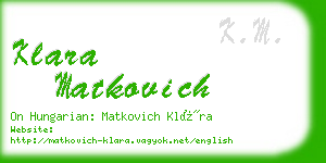 klara matkovich business card